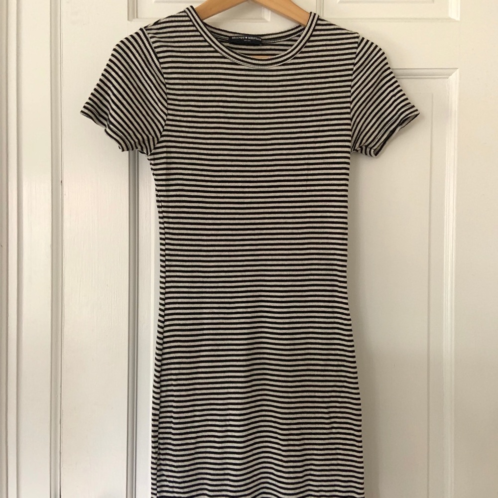 Brandy Melville black and white stripe dress